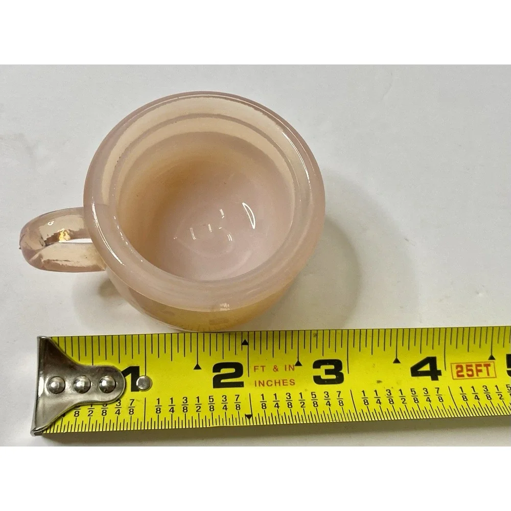 Degenhart Glass Crown Tuscan‎ Handled Salt Cellar Chamber Pot Pink Vintage